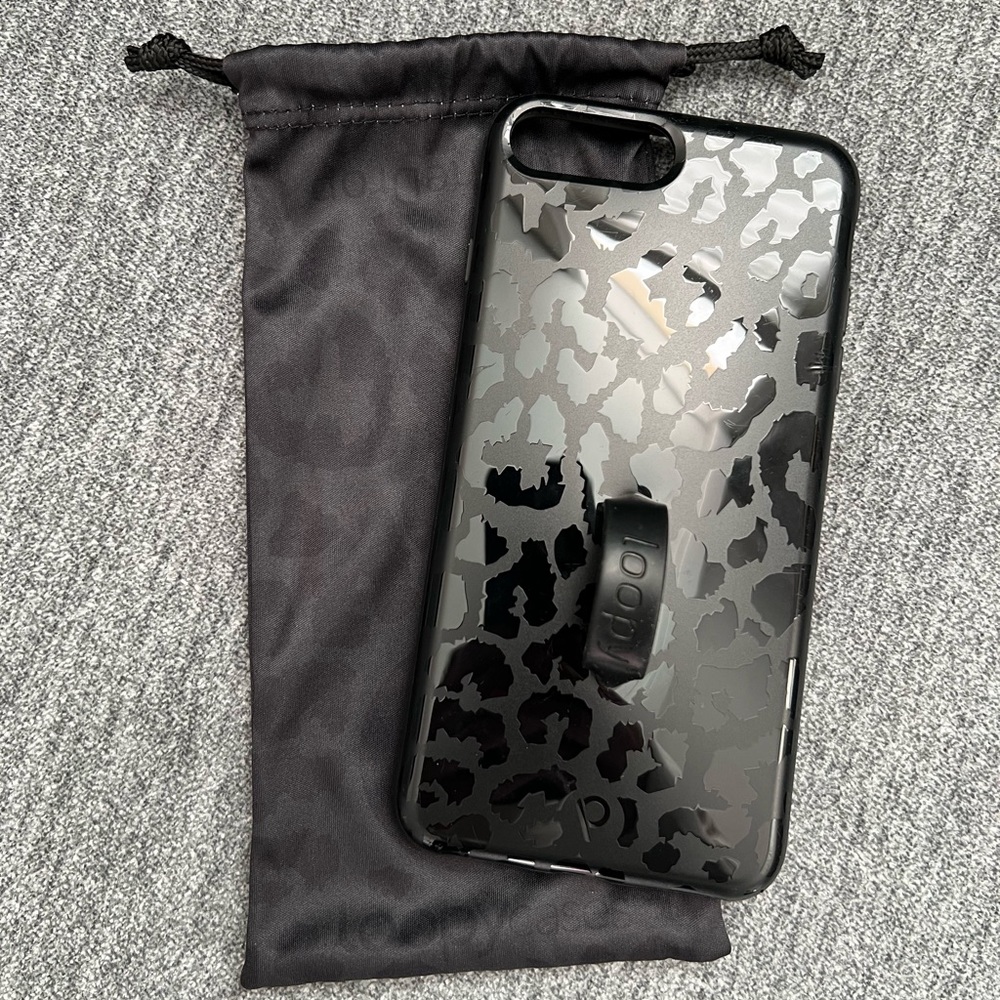 iPhone 8 Plus Loopy Case - Black Leopard